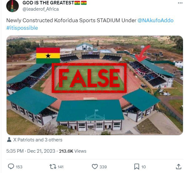 Social media users misrepresent Ghanaian stadium with photo from Kenya