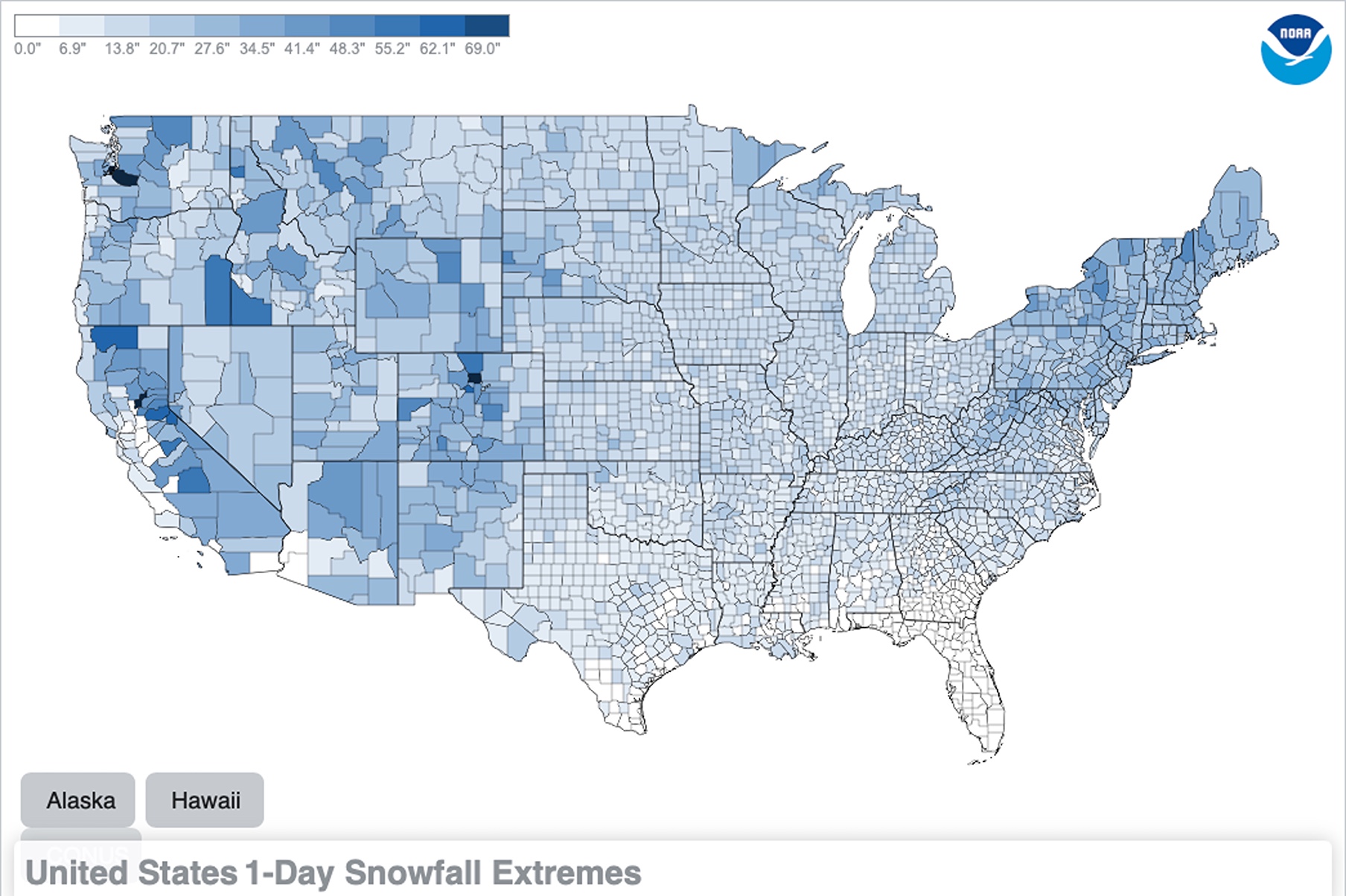 Snow Map Shows Snowfall Record Where You Live