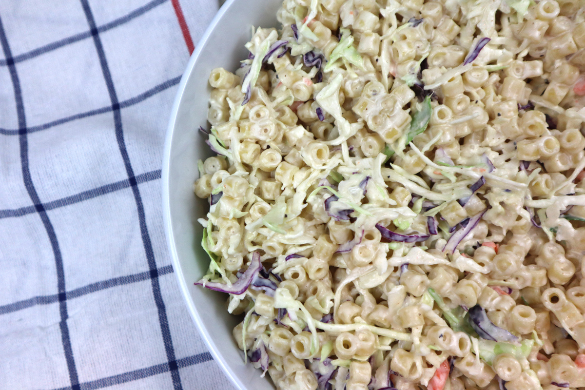 Simple Coleslaw Pasta Salad Recipe
