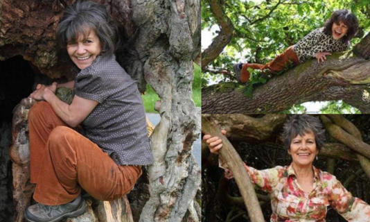 英國婦人瑪莉娜聲稱自己幼年被綁架遺棄森林，被猴子養大。（翻攝X@skiiagainnnn、@the_realcomfyyy）
