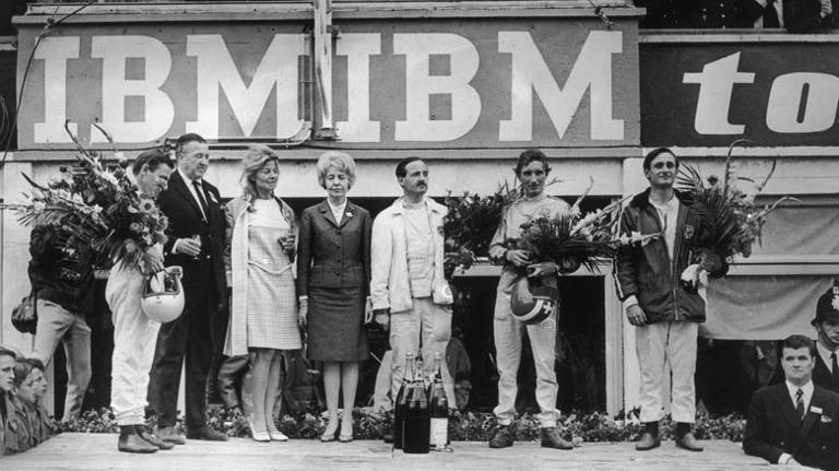 Ford team on podium at Le Mans 1966
