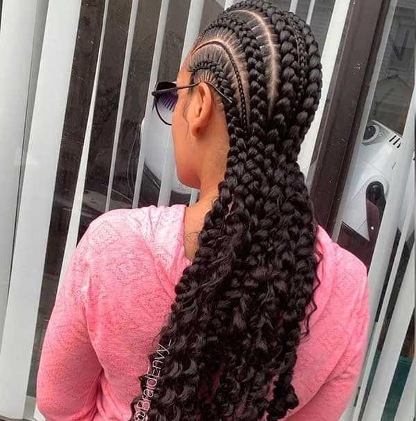 Braids at The Top Weave in The Back