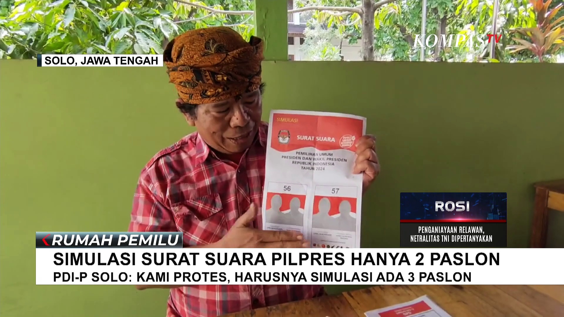 PDIP Kota Solo Protes Simulasi Surat Suara Pilpres Hanya 2 Paslon