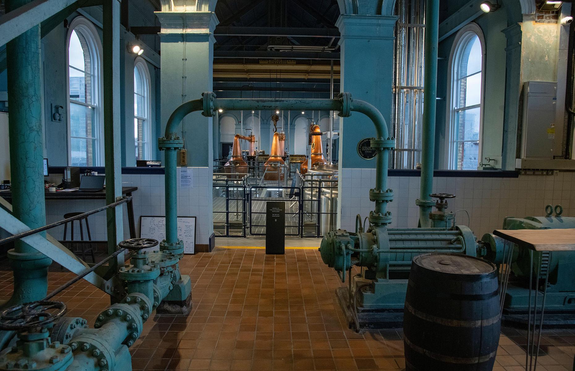 <p>While exploring Belfast’s rapidly developing 10-km (six-mile) Maritime Mile along the waterfront, you’ll want to stop by the <a href="https://www.titanicdistillers.com/">Titanic Distillers</a>, a new distillery based out of a former pumphouse that once serviced the Titanic, as well as many other ships. Distillery tours take visitors on a journey through the building’s history, from its original use – as a pumphouse, it was the last spot where Titanic rested on dry ground before she set sail – to its restoration and renovation into the distillery, including an explanation of the whiskey making process.</p>