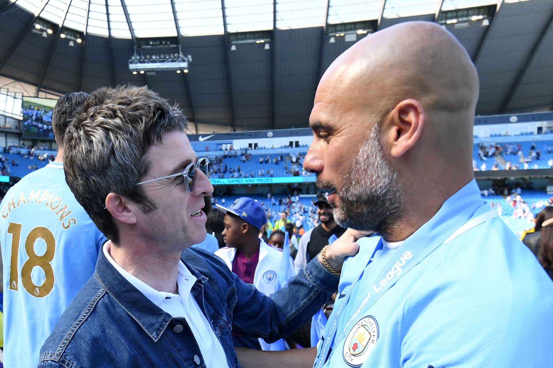 <p>                     Noel and Liam Gallagher might not agree on much these days, but the two brothers are both big fans of Manchester City.                   </p>                                      <p>                     The two Oasis stars used to watch City at Maine Road with their father in the 1970s and have both been vocal of their support of the club. The pair posed for pictures in City shirts back in 1994 and Noel has become a friend of manager Pep Guardiola.                   </p>