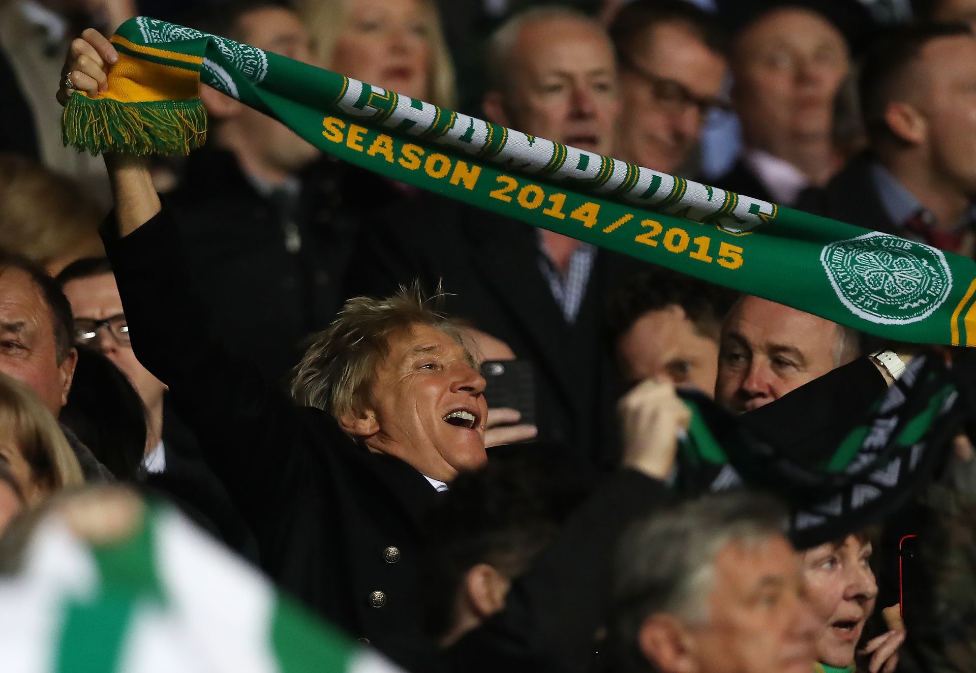 <p>                     Rod Stewart was born in England but his love of football came from his Scottish father and he has said he supports Scotland's national team.                   </p>                                      <p>                     In the 1970s, the Maggie May singer met legendary Celtic manager Jock Stein and some of the players. He has been a Celtic fan ever since and has watched the Glasgow giants all over the world.                   </p>