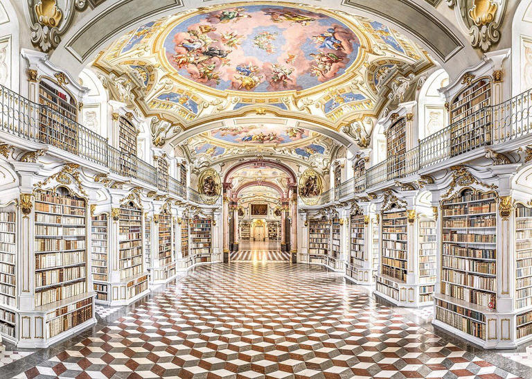 a library with many books