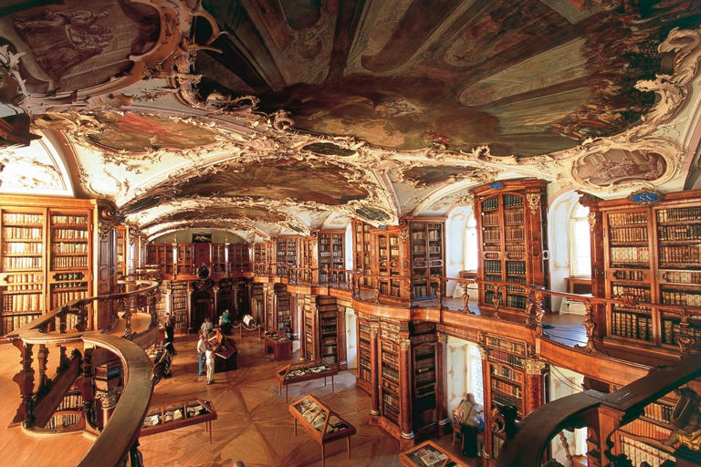 a library with many books