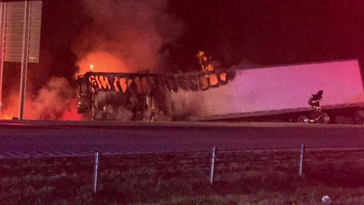 Video Shows Fiery Tractor Trailer Crash On I 85 3836