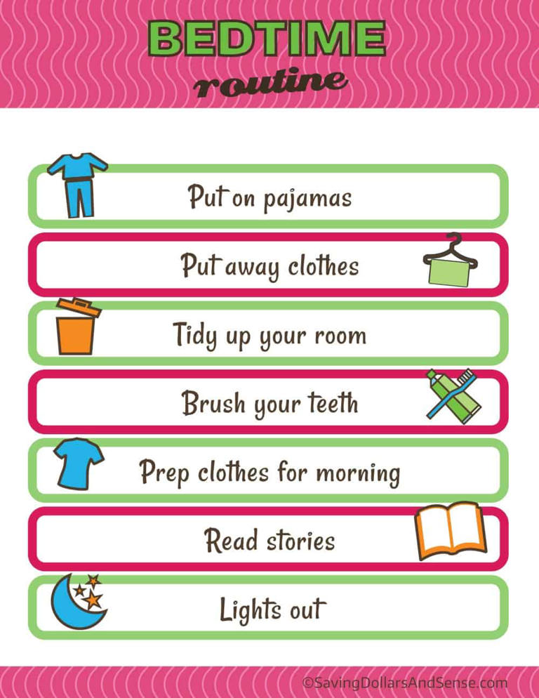 Printable Daily Routine Charts for Kids
