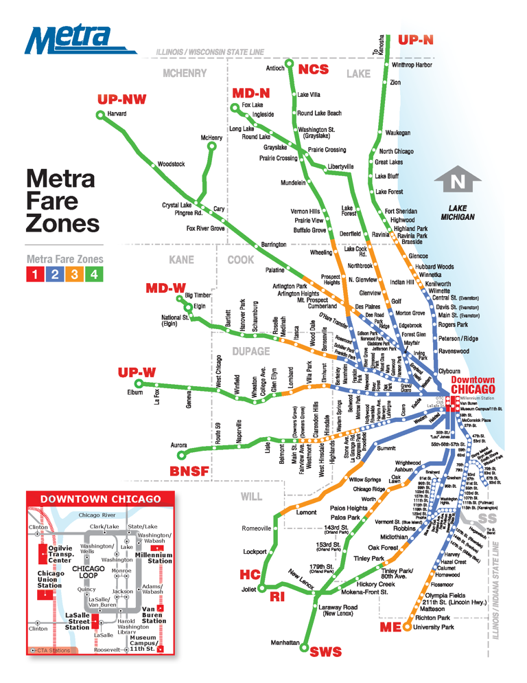 New Metra Fares Structure, Zone Maps Take Effect Next Month