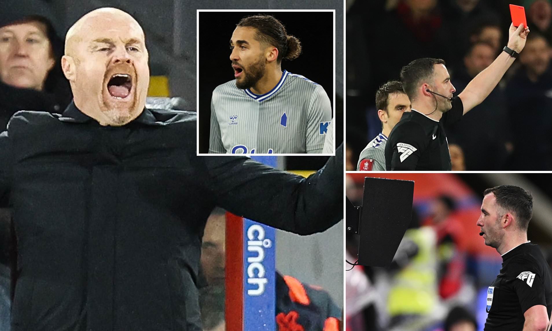 Everton Boss Sean Dyche Fumes Over Dominic Calvert-Lewin's Red Card