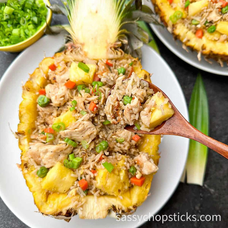 Pineapple Chicken Fried Rice (Easy Homemade Recipe)