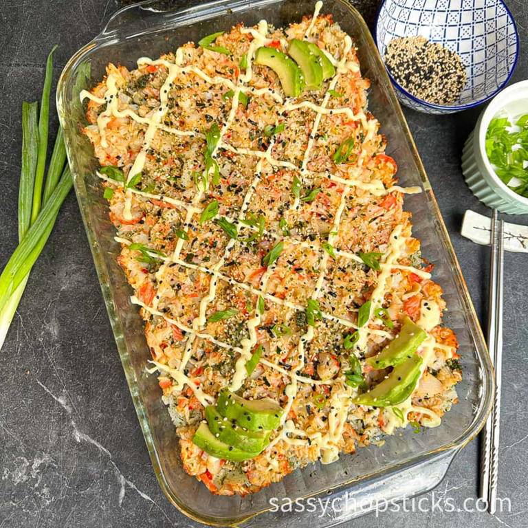 Sushi Bake Recipe Imitation Crab (sushi Casserole)