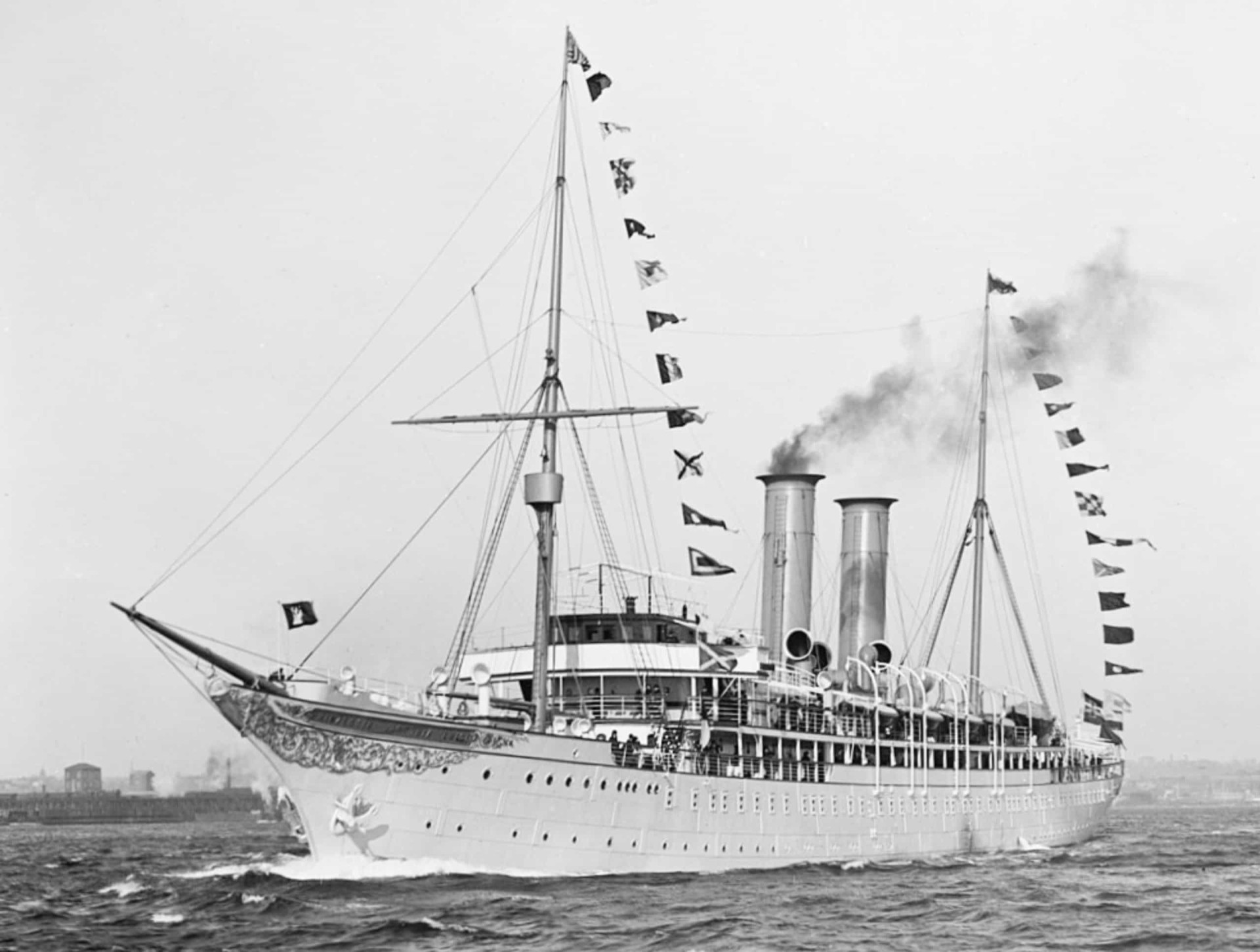 <p><em> Prinzessin Victoria Luise</em> was the first purpose-built, non-private excursion ship, constructed for the Hamburg-America Line (HAPAG). She departed Hamburg on her maiden voyage on January 5, 1901, bound for the West Indies via New York.</p>