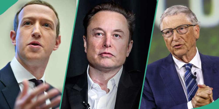 Elon Musk (c) leads list of world richest men, Mark Zuckerberg (l) comes in the fifth position, and Bill Gates (r) clinches the seventh place. Photo:Thierry Monasse. Source: Getty Images