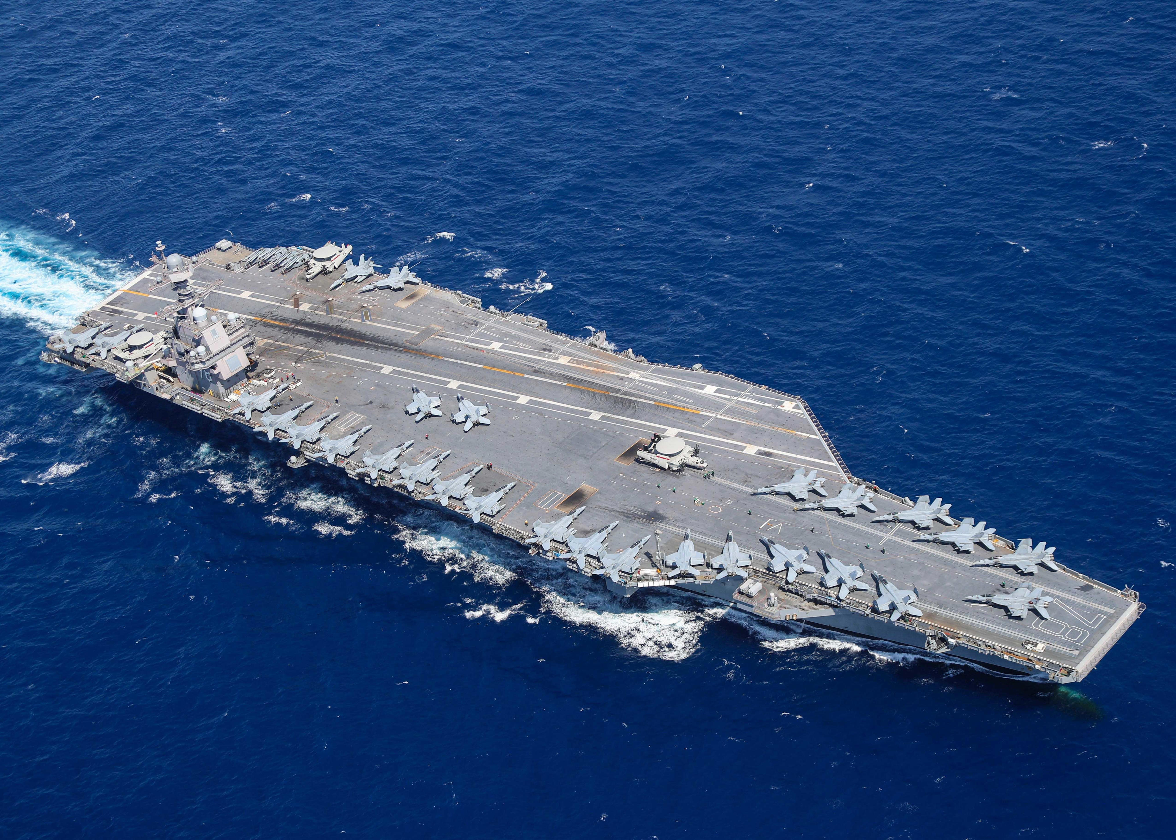 Satellite images show China made an apparent USS Gerald R. Ford ...