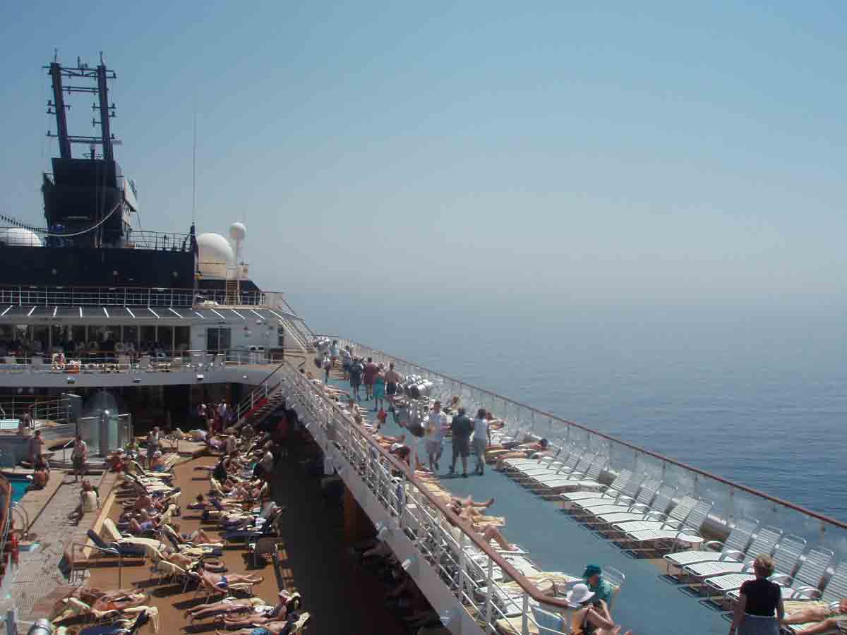 <p>There’s roughly 1 crew member per 2.5 guests. That means that there’s an additional 1,800 people on the ship in addition to the guests. And they all live below you in the bottom of the ship, stacked 2 to 3 per room. </p> <p>In the space that you live for 2 people for a week, these folks do for six months and work their butts off to send money back home to friends and family.  Only officers receive private cabins. </p>
