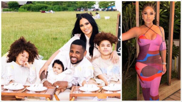 (L-R) Emily B and Fabolous with their three children, son, Jonas, daughter, Journey, older son, Johan and Emily B’s daughter, Taina Williams. (Photos: @emilyb_/Instagram; @latainax3/Instagram)