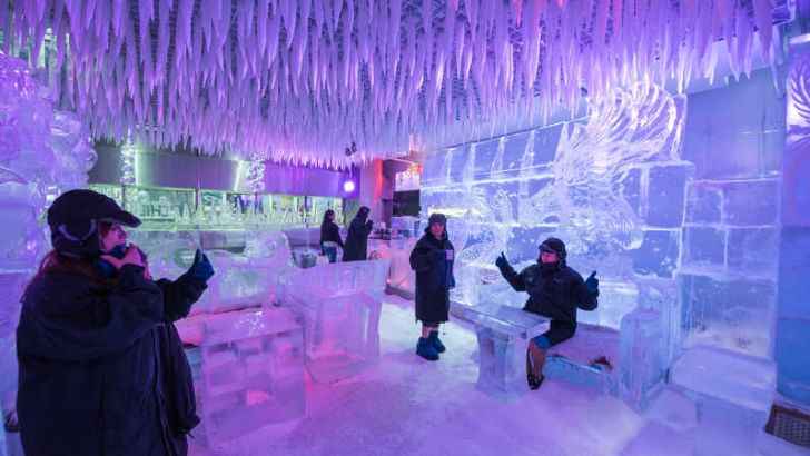 <p>If you can handle the -6 degrees, Dubai’s Chillout Ice Lounge features some of the most unconventional amenities you’ll find in a bar. Everything – from the sculptures to the furnishing – is made entirely out of ice. But not everything there is cold, as you can order a wide range of hot foods including soup.</p>