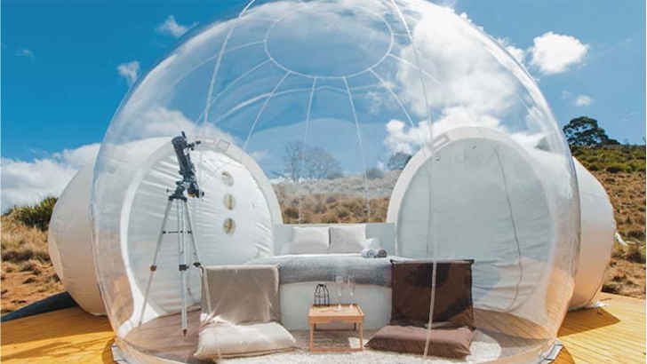<p>Starlight Camp is a “glamping” experience, but also one catered to the unique adventure of stargazing in the desert. Featuring special tents that allow you to see the sky, a queen bed with optional kid’s mattress, and wooden camping shower and toilet, you’re bound to get the full experience. They’ll even lend you a telescope, which will surely slow down your fast-paced trip</p>