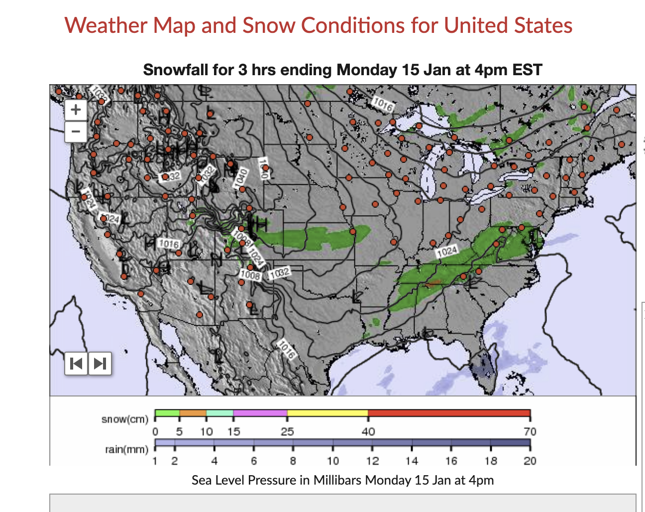 Snow Map Shows States Where Heaviest Snow Is Set To Fall