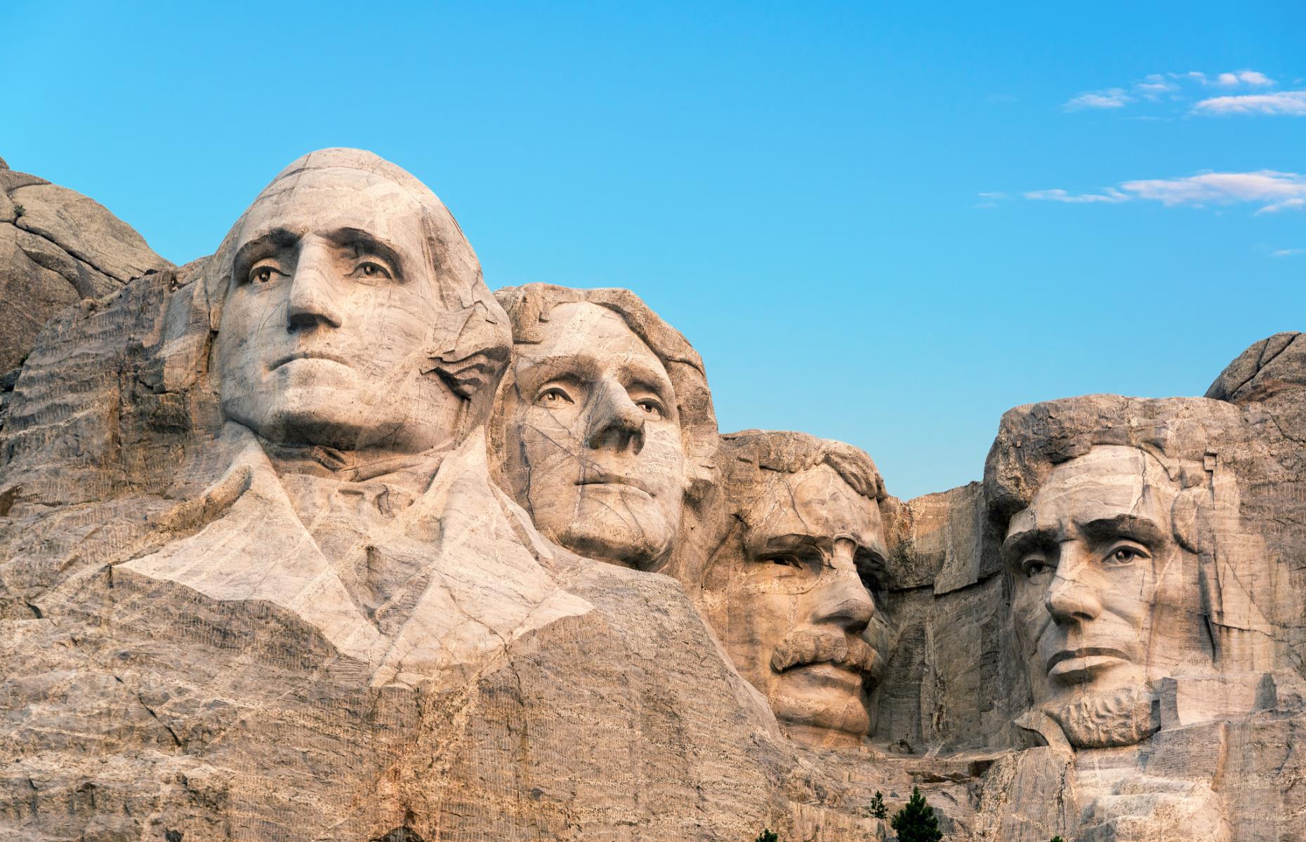 <p>No presidential monument is more impactful than Mount Rushmore, conceived as a dedication to represent the birth, growth, development, and preservation of the United States through four former presidents. Carved into a natural rock face, completed in 1941, it's an impressive site to visit and <a href="https://www.nps.gov/moru/planyourvisit/ranger-programs.htm">daily free ranger talks</a> between June and September help add context. Erected on Lakota grounds in the Black Hills, don't miss an opportunity to discover the controversy it brought at the Lakota, Nakota and Dakota Heritage Village along the first section of the Presidential Trail.</p>