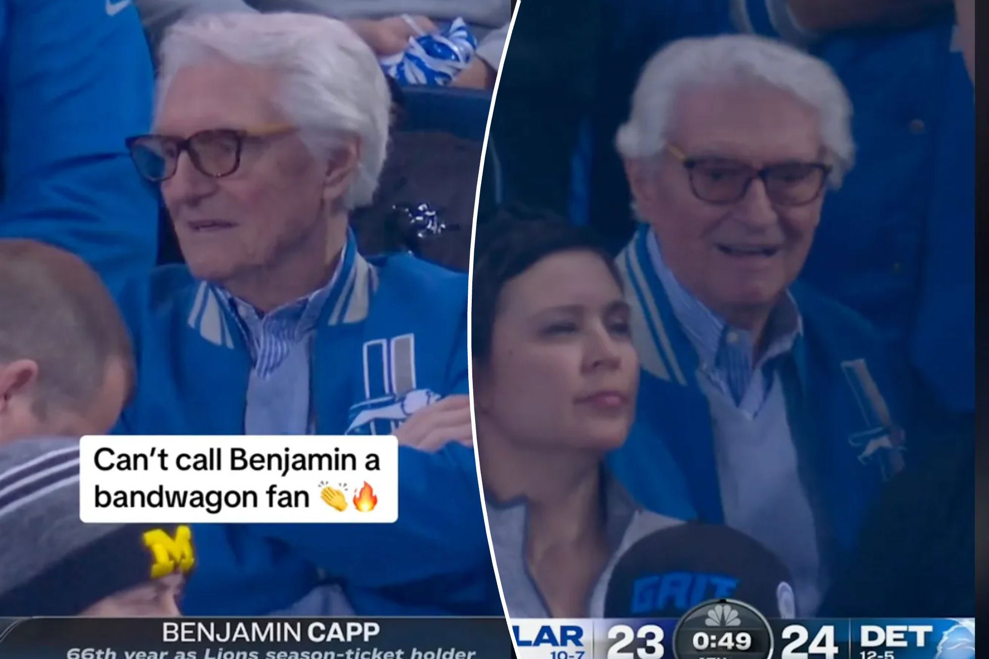 Lions’ 89yearold season ticket holder celebrates playoff win over Rams