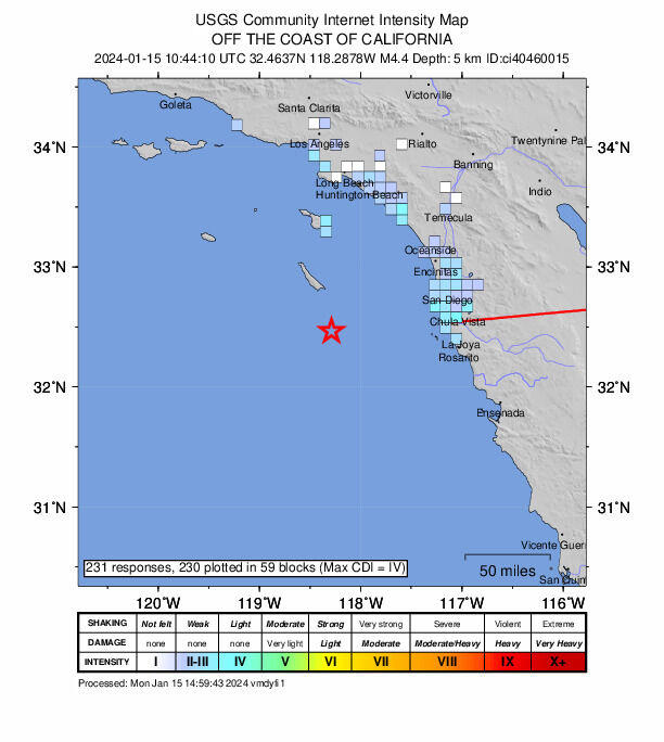 Earthquake Off Coast of San Diego Felt from Los Angeles to Tijuana