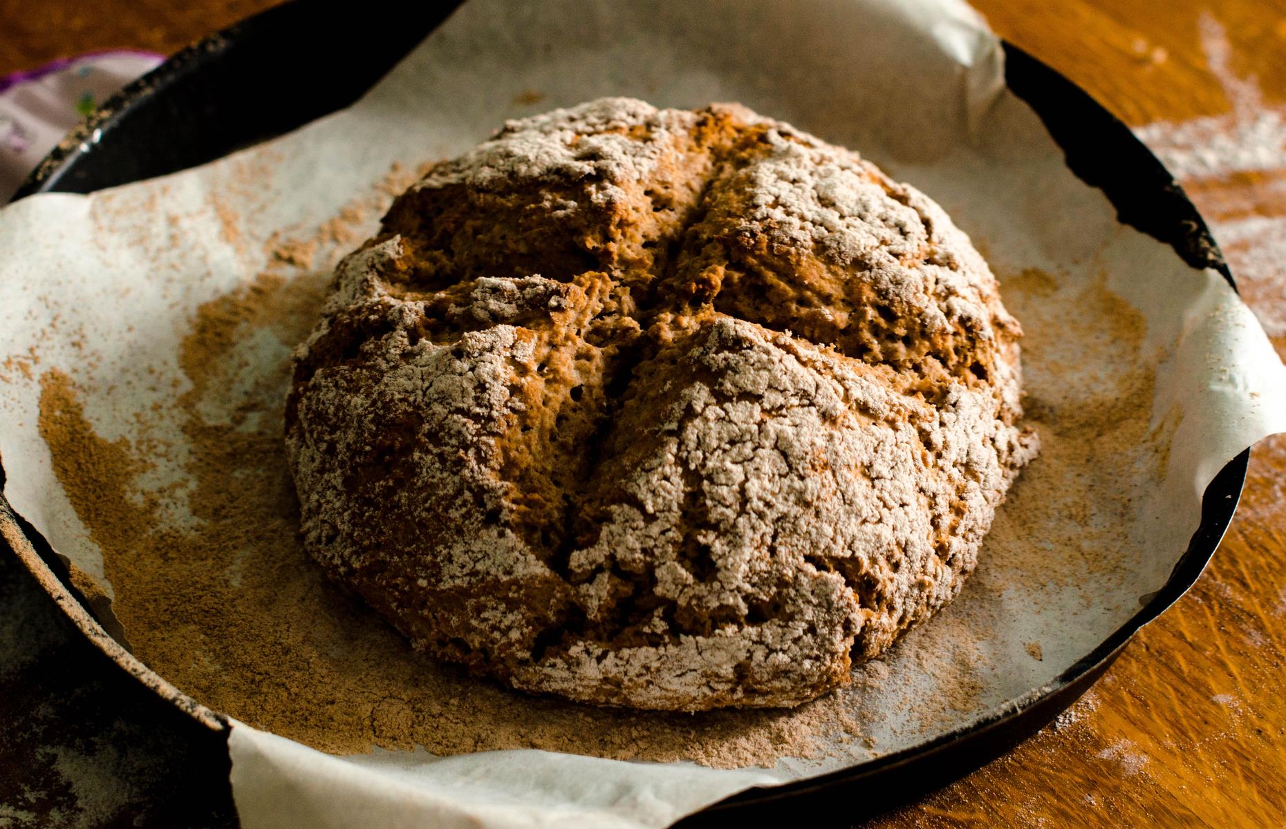 <p>Soda bread is the easiest bread to make, so this is a great starting point if you're a beginner. It doesn't contain yeast, so there's no rising to wait for and no kneading required – in fact, to prevent it from becoming tough, the less you handle the dough, the better. Follow our recipe and, in just 40 minutes, you'll have a freshly baked loaf on the table. Soda bread should really be eaten on the day it’s made. Alternatively, slice, pop in the freezer, and toast from frozen.</p>  <p><a href="https://www.lovefood.com/recipes/94106/irish-soda-bread-recipe"><strong>Get the recipe for soda bread here</strong></a></p>