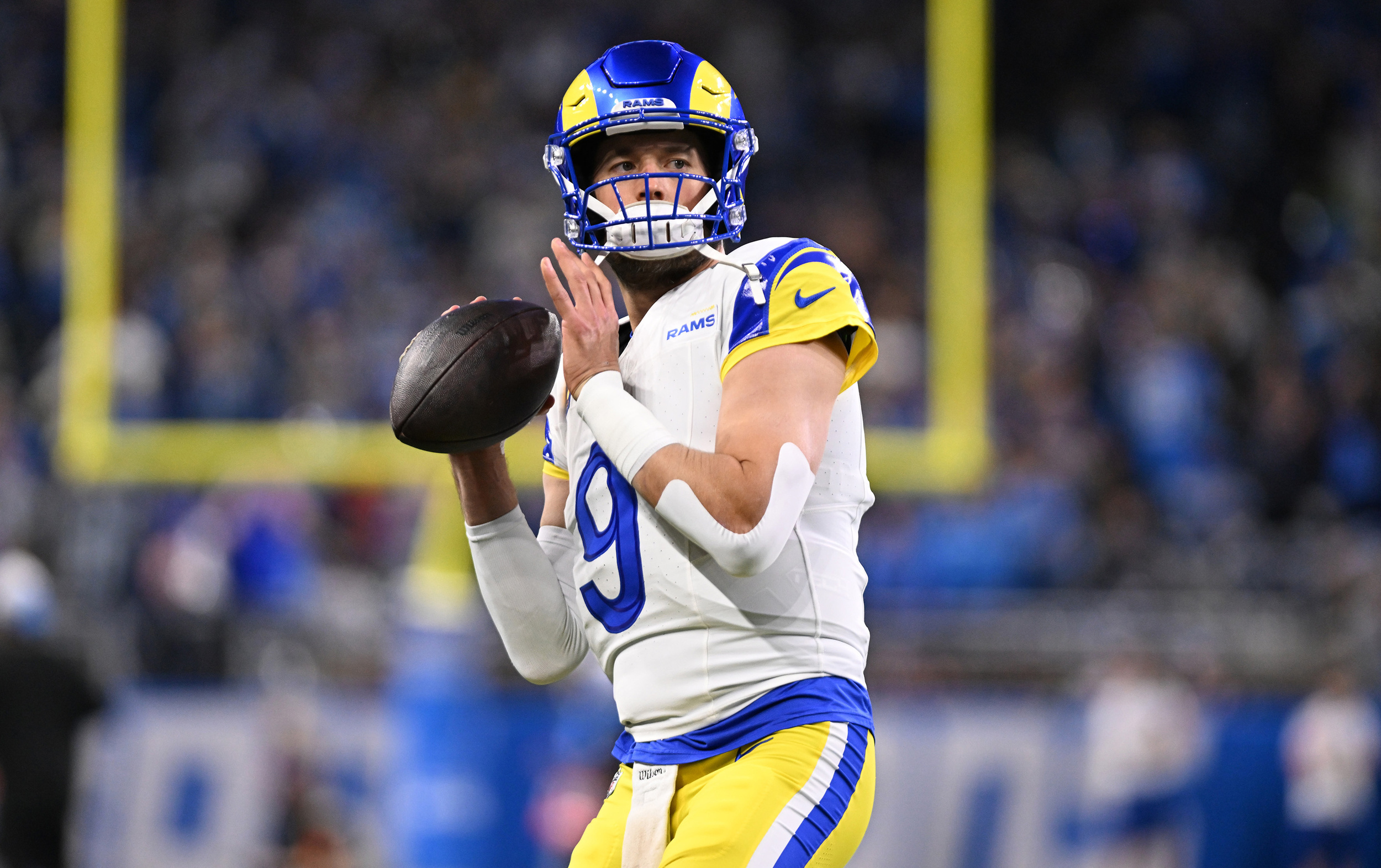 rams' matthew stafford reacts to hearing boos from lions fans