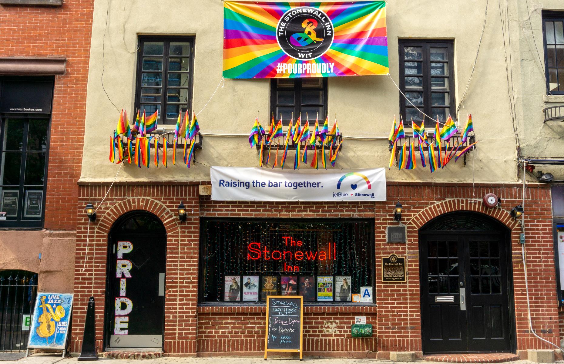 <p>The Stonewall Uprising was a pivotal movement for the LGBTQ+ community in the late 1960s. In the small hours of June 28, 1969, police raided Stonewall Inn, a gay bar in New York City’s Greenwich Village. The raid was met with violent opposition from punters and gathering supporting crowds, and became a symbol of LGBTQ+ resistance, triggering further demonstrations and parades across New York and beyond. The Stonewall Inn remains a working bar and has been protected as a National Monument since 2016.</p>