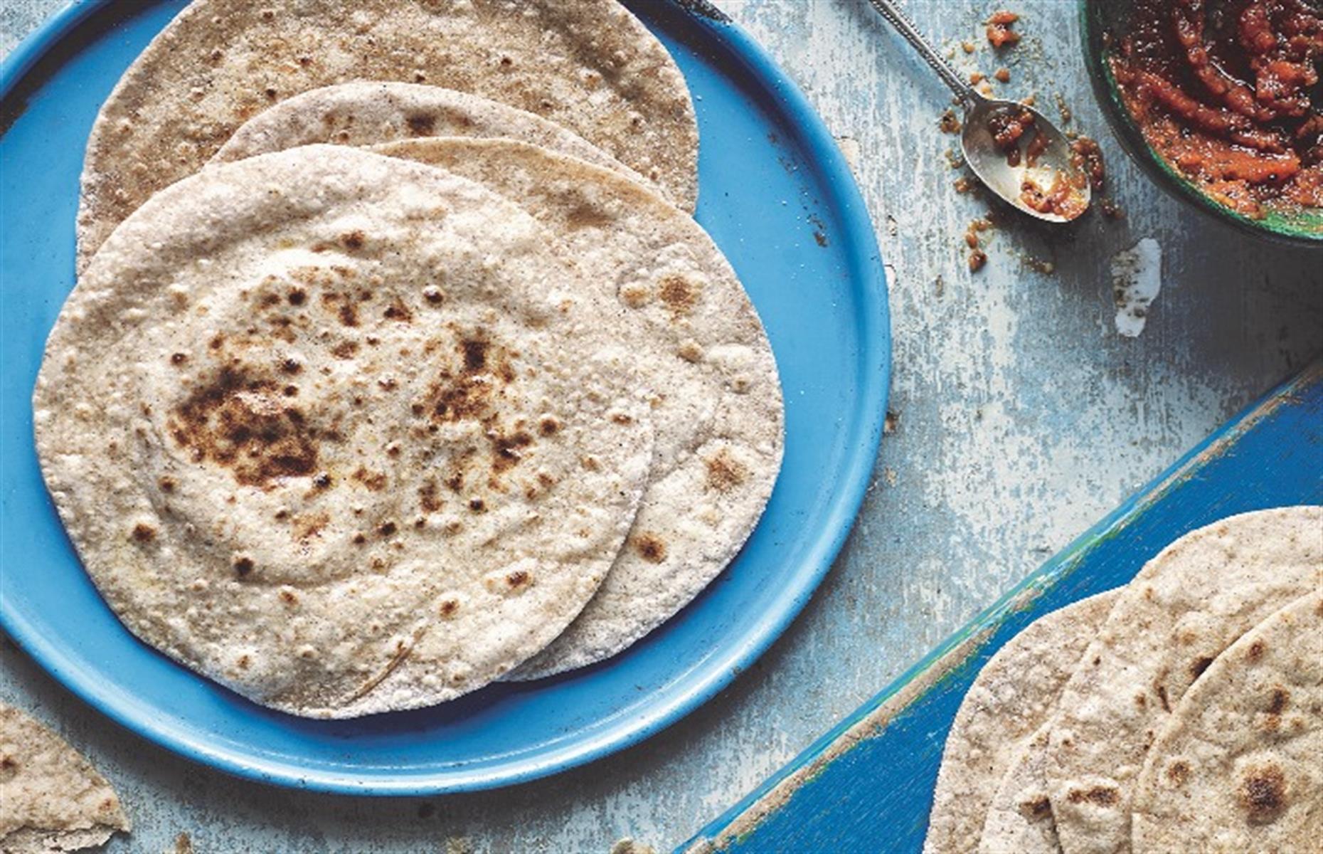 <p>Made using a finely milled wholewheat flour known as atta (or chapatti flour), these Indian flatbreads are ready in just 30 minutes and only call for two other ingredients: water and ghee. They’re great for serving with a curry and make very good wraps, too.</p>  <p><a href="https://www.lovefood.com/recipes/81559/chetna-makan-basic-chapatti-recipe"><strong>Get the recipe for chapattis here</strong></a></p>