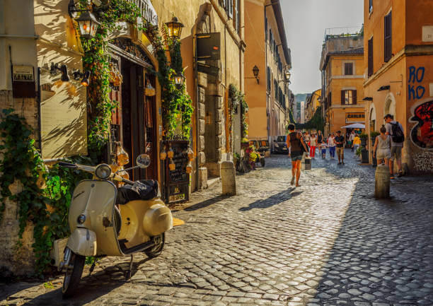pretty street in rome