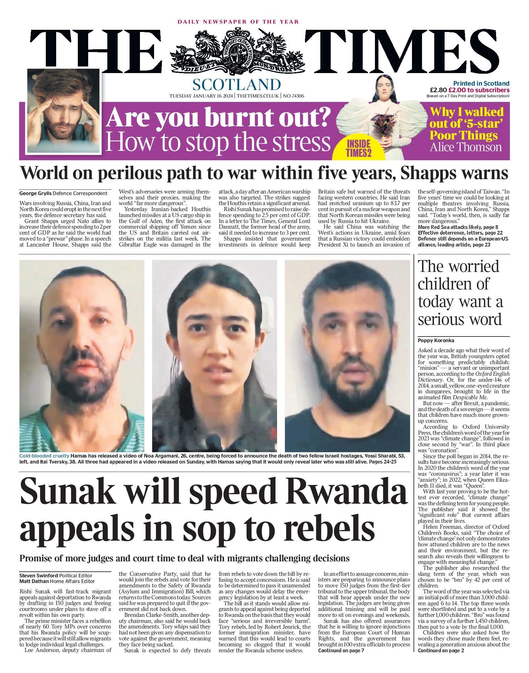 Scotland's papers: Rwanda appeals fast-track and FM's brother-in-law on drug charge