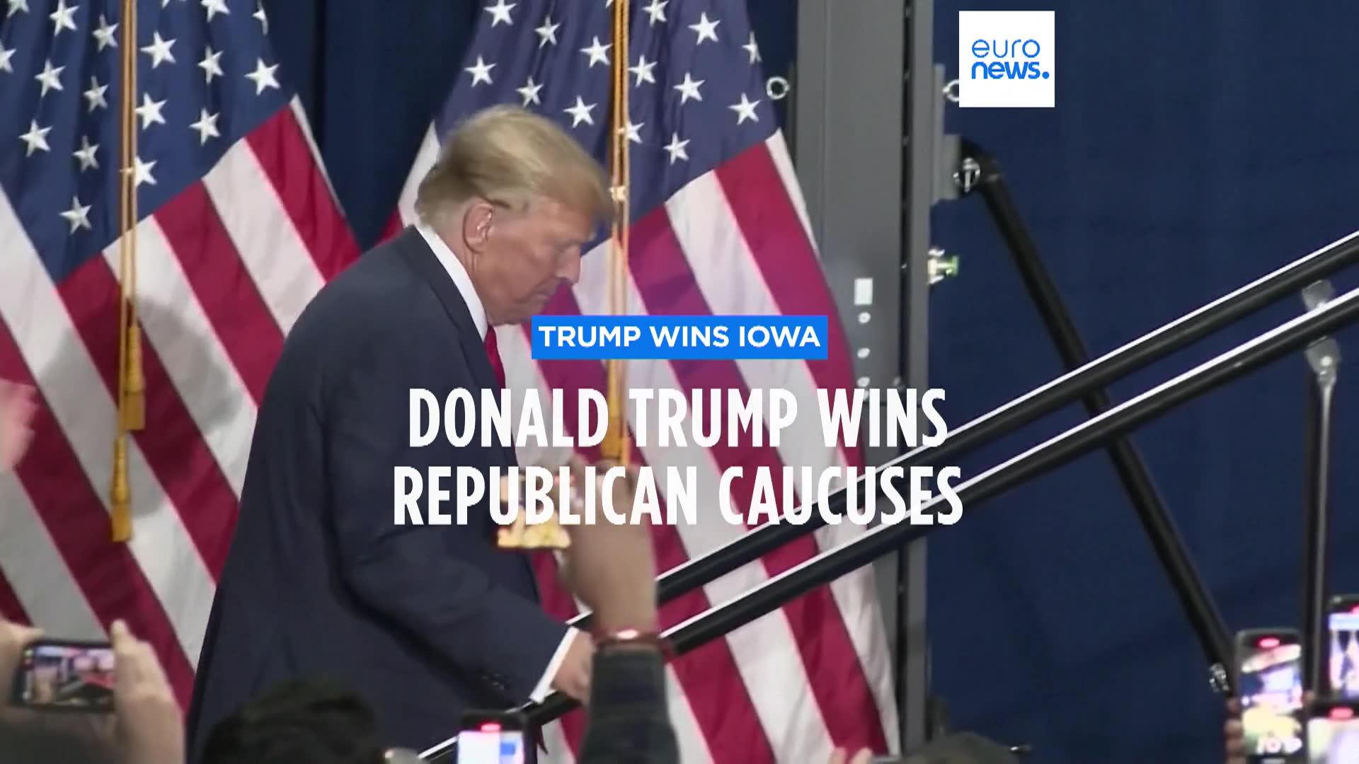 Former US President Donald Trump Wins Landslide Iowa Caucuses Victory