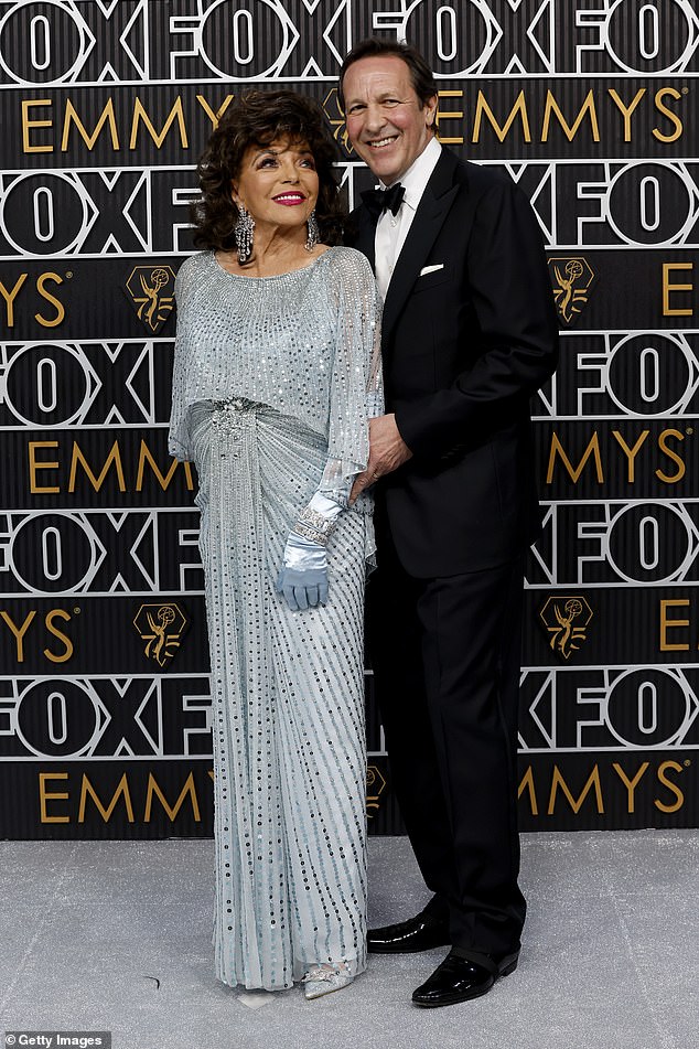 Dame Joan Collins 90 Joins Husband Percy Gibson 58 At Emmy Awards   AA1n36ih.img