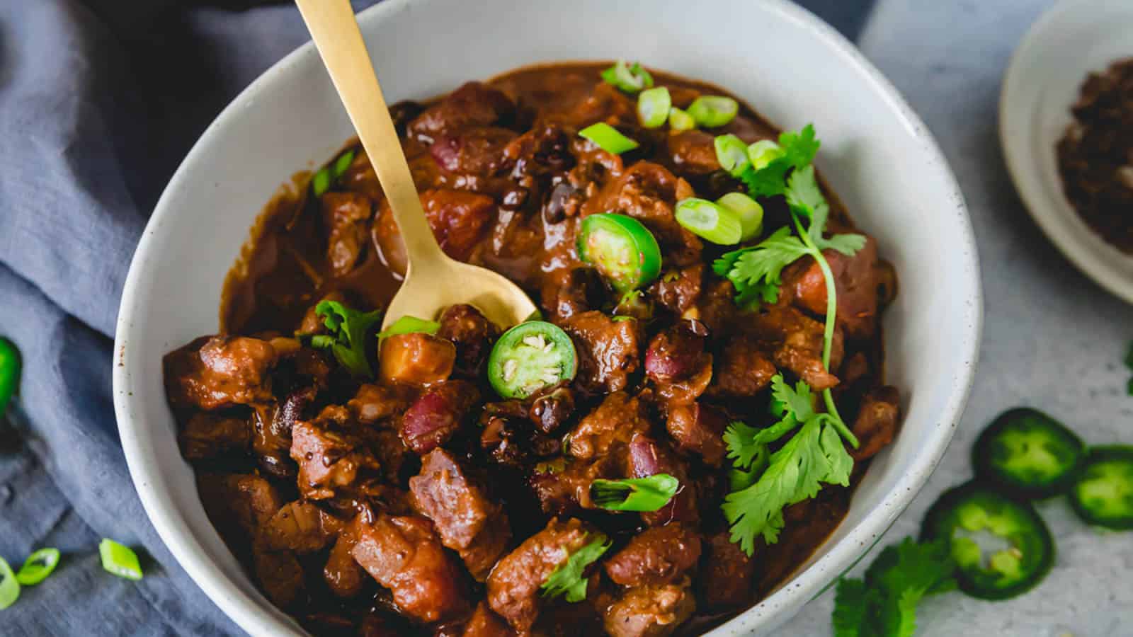 <p>Chocolate lamb chili stands out with its unique blend of chopped lamb, beans, and smoky spices. Its flavor profile, reminiscent of Mexican mole sauce, sets this dish apart as a truly one-of-a-kind chili.<br><strong>Get the Recipe: </strong><a href="https://www.runningtothekitchen.com/chocolate-lamb-chili/?utm_source=msn&utm_medium=page&utm_campaign=RTTKmsn">Chocolate Lamb Chili</a></p>