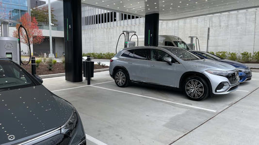 Mercedes-Benz Charging Stall With EQS SUV
