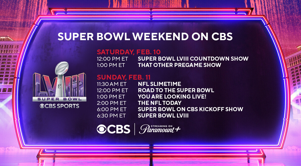 CBS will air seven hours of Super Bowl LVIII pregame coverage