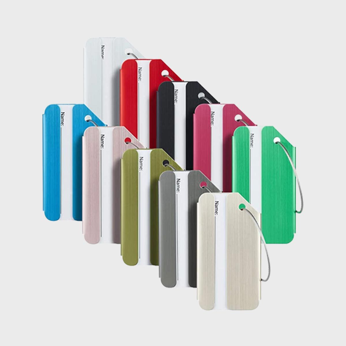 <p>Luggage is put through a lot of wear and tear. <a href="https://www.amazon.com/dp/B074Z4F6WN" rel="noopener">Travelambo</a> makes the best luggage tags to withstand the most rugged of trips. The reinforced aluminum alloy body and stainless steel loop are twice as strong as other traditional tags on the market. Did we mention they're also scratch-resistant <em>and</em> affordable? Choose a set of 10 fun metallic colors to match any <a href="https://www.rd.com/list/best-luggage-sets/">set of bags</a>.</p> <p class="listicle-page__cta-button-shop"><a class="shop-btn" href="https://www.amazon.com/dp/B074Z4F6WN">Shop Now</a></p>
