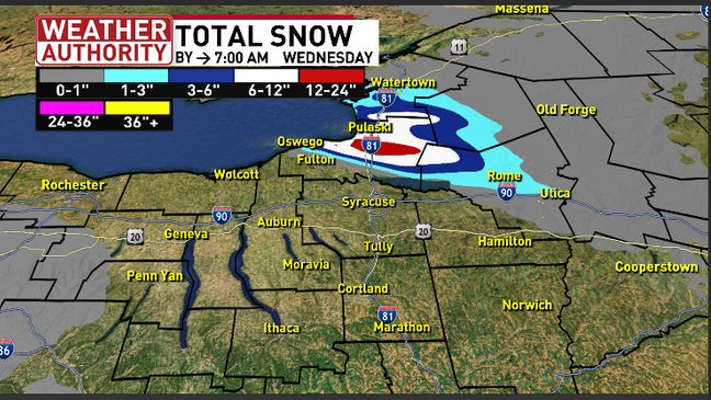 Heavy Snow Squalls Next East Of Lake Ontario. CNY Waits For Its Turn ...