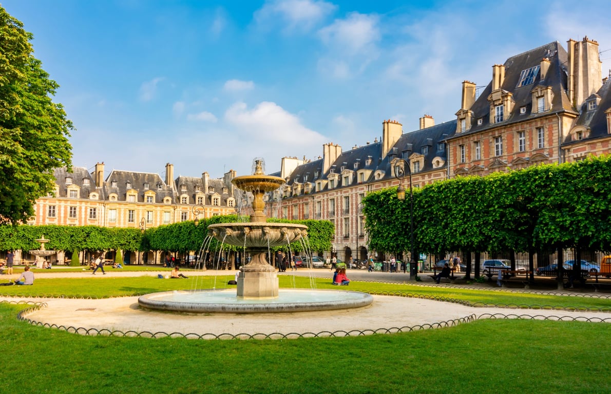 <p>This is the oldest planned square in Paris, the first formal development in history, and the prototype of all European city squares to come.</p> <p>If you appreciate classic architecture, you’ll delight in an afternoon stroll beneath the vaulted arcades of the Place des Vosges.</p> <p>When we lived in Paris, I would meet a dear friend, a Parisian architect, here often.</p> <p>We’d take a table outside at La Place Royale, where we’d sit sipping Champagne and watching the Parisian passers-by while FranÃ§ois would remind me of the history of this special spot.</p>