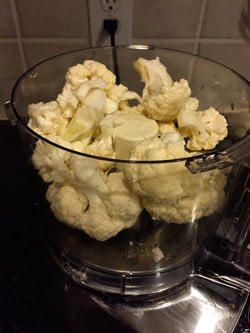 food processor cauliflower for cauliflower crust