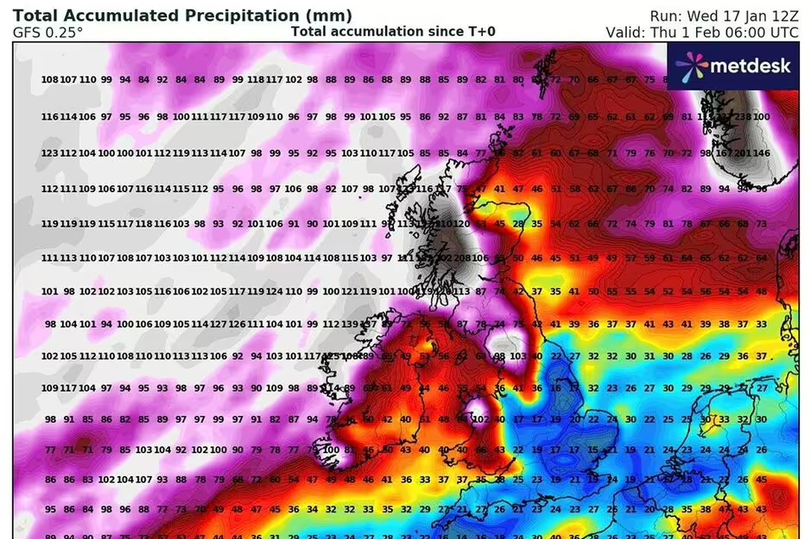 Weather Maps Reveal Huge 547-mile Snow Bomb To Batter UK In Weeks