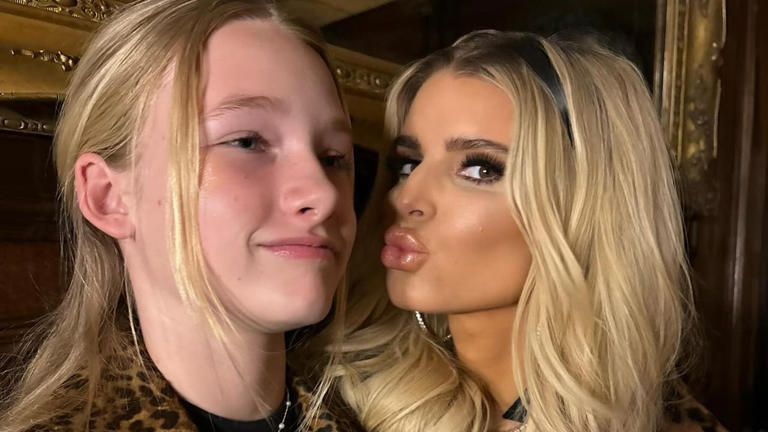 Jessica Simpson Twins With Daughter Maxwell In Stylish Leopard Print Looks