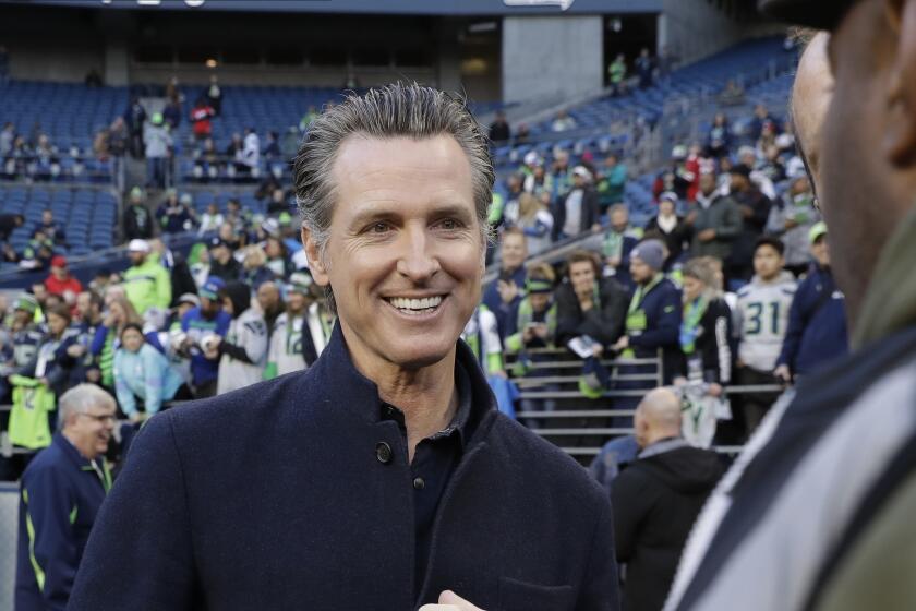 no super bowl wager between newsom and missouri governor. instead, a poke at desantis