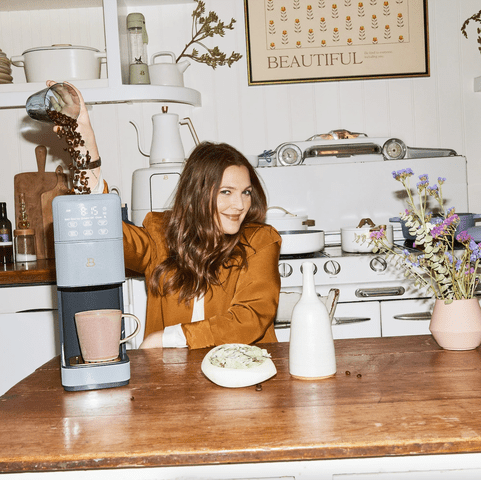 drew barrymore is back with new, colorful appliances to brighten your kitchen
