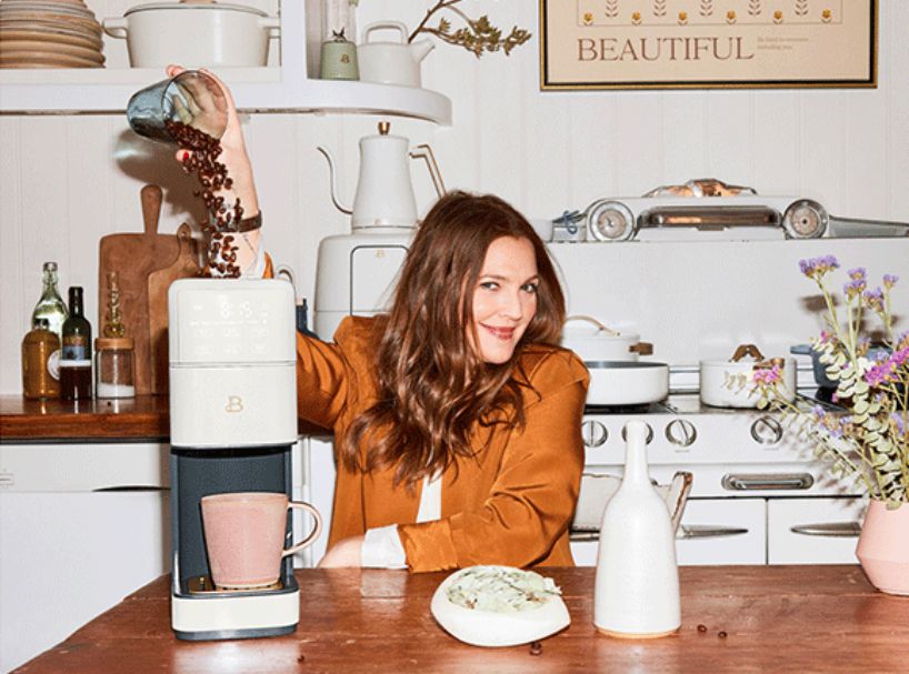 drew barrymore is back with new, colorful appliances to brighten your kitchen
