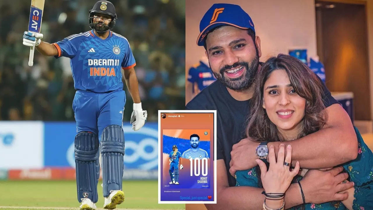 Ritika Sajdeh's Three-Word Reaction After Rohit Sharma Completes His ...